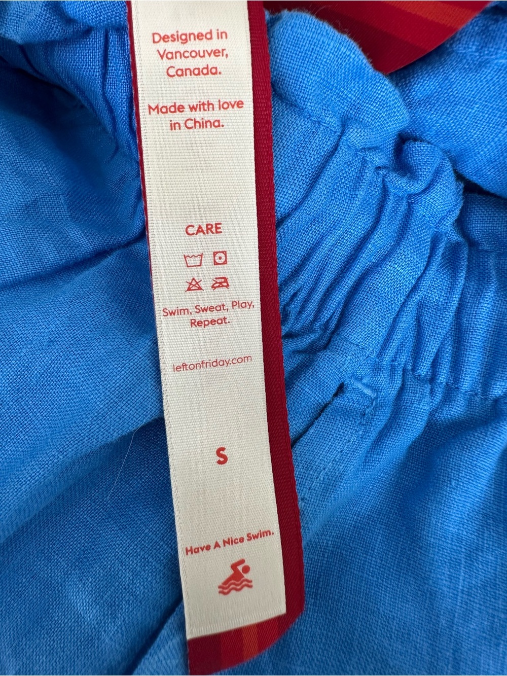 Left On Friday Getaway women’s linen Shorts blue Small - Picture 14 of 15